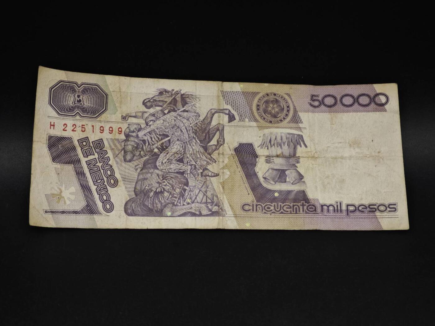 【淘币小摊】实时拍第八百五十九拍   无佣金福利纸币场   满百包邮可预留二周 每周一统一发货   墨西哥50000比索纸币【有折】