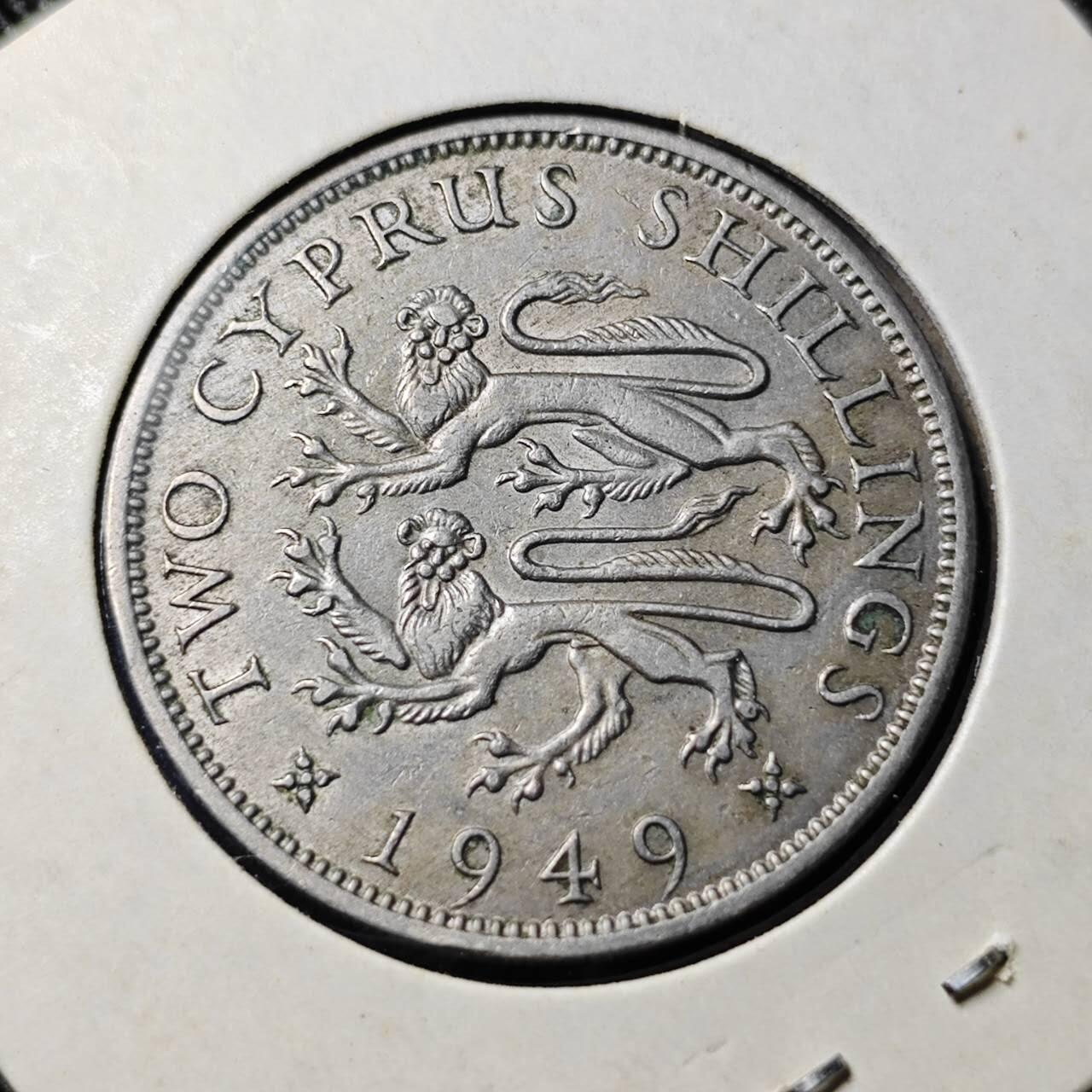 KK钱币收藏小铺  第398期 百期特拍（四拍之二） 2月预留时间 周末发货  1949英属塞浦路斯乔六2先令镍币 发行量72万 独年