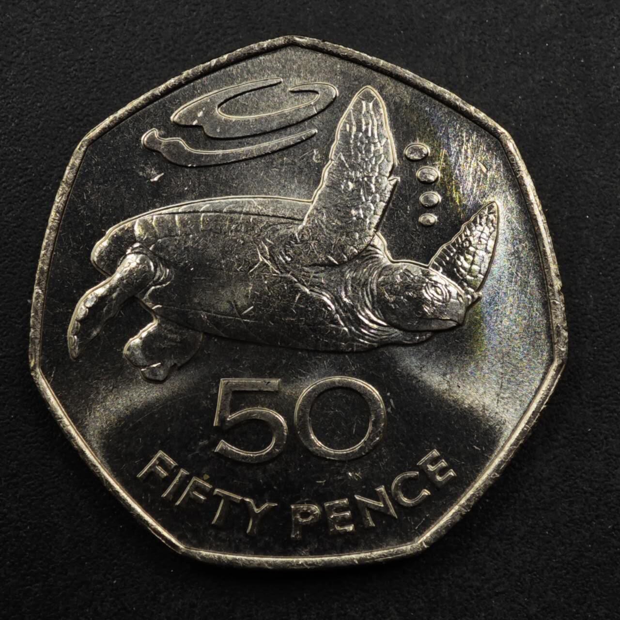 【淘币小摊】限时拍第八百五十八拍  散币场  满百包邮可预留两周  周一统一发货  圣赫勒拿1984年海龟50便士镍币