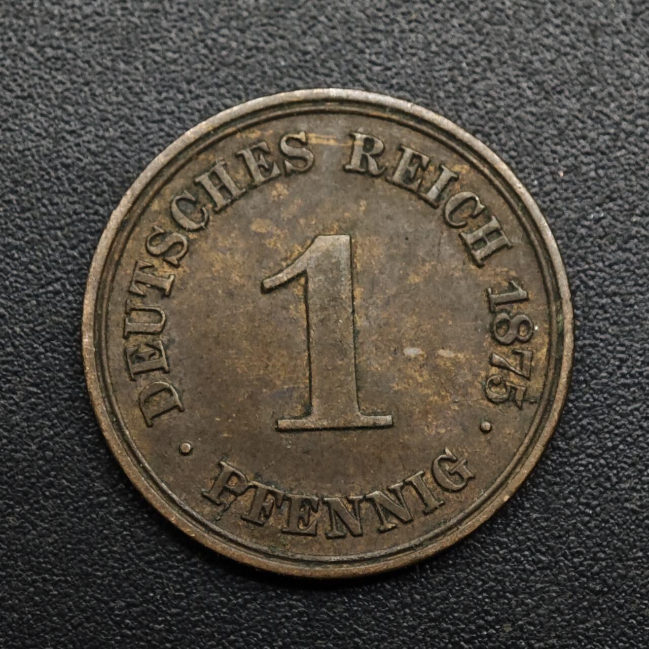 【淘币小摊】限时拍第八百六十拍  老铜币场  满百包邮可预留两周  周一统一发货  德国1875年1芬妮铜币