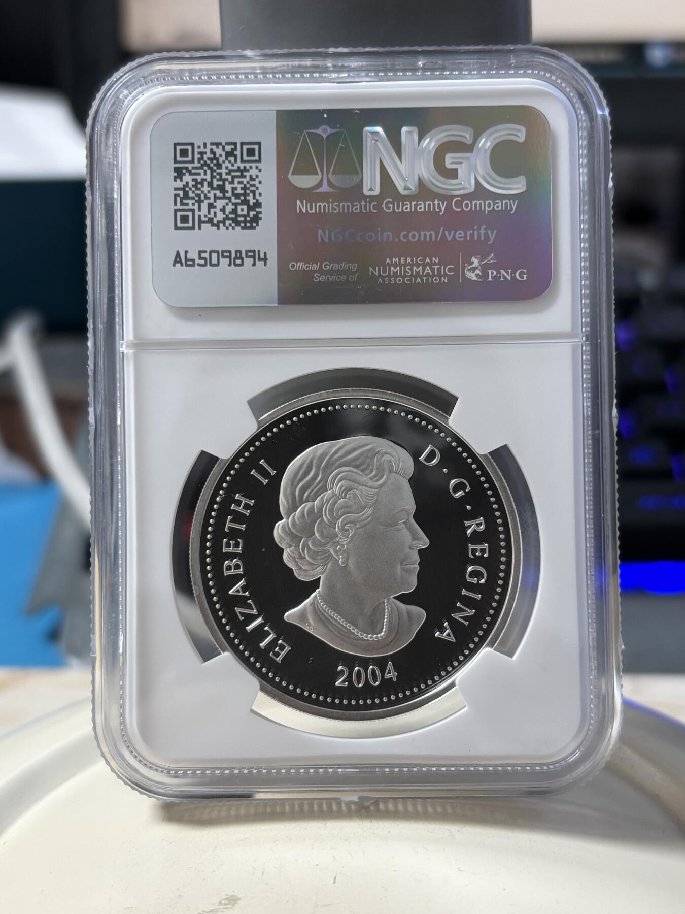 第190期拍卖 2004年加拿大驼鹿纪念银币NGC-PF69  28.8g,999银