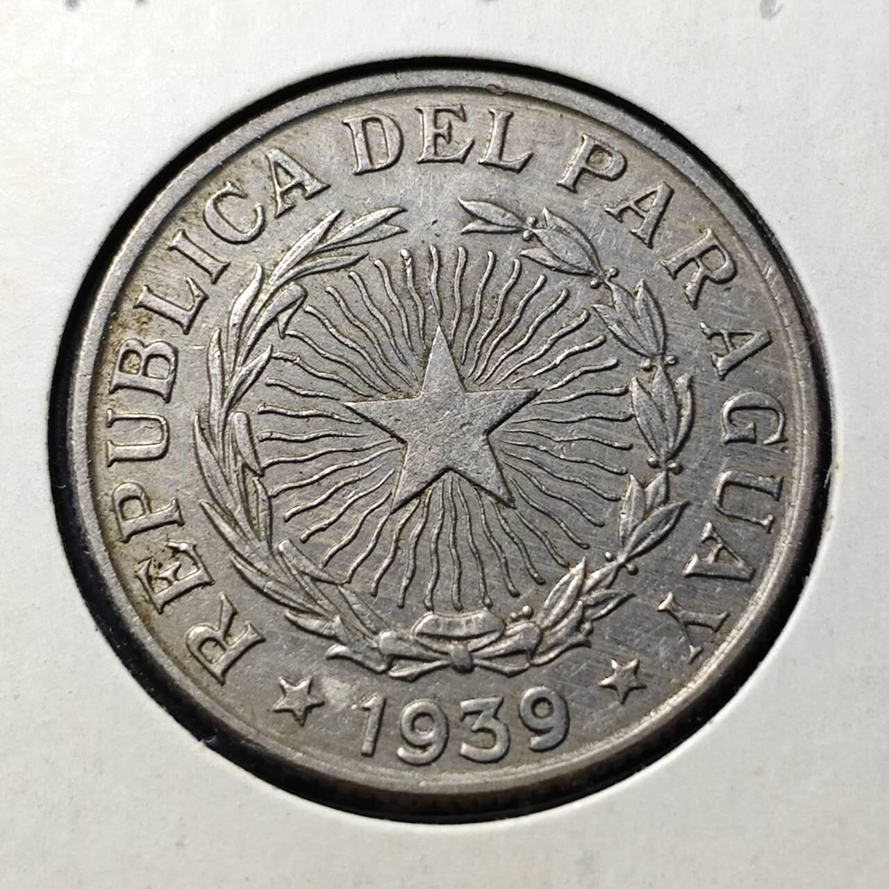 KK钱币收藏小铺  第398期 百期特拍（四拍之二） 2月预留时间 周末发货  1939巴拉圭10比索镍币