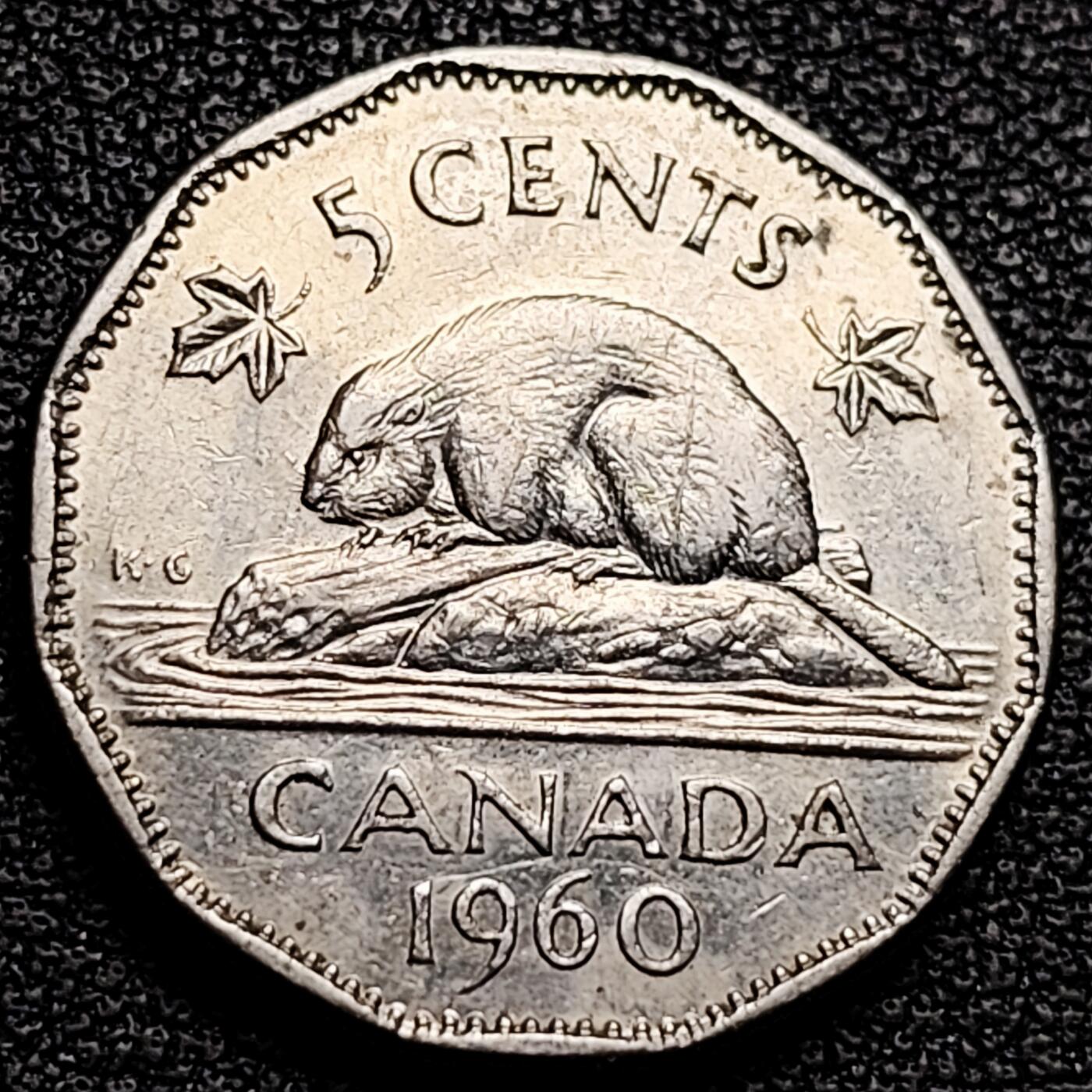 泉币菌-第180场- 精品福利场 早期多边形 1960年.加拿大5分硬幣.海狸.伊莉莎白.21mm