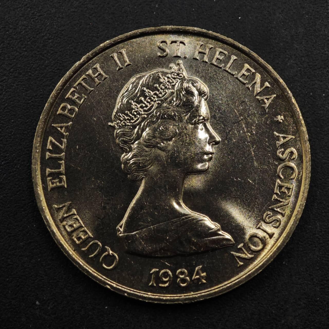 【淘币小摊】限时拍第八百五十八拍  散币场  满百包邮可预留两周  周一统一发货  圣赫勒拿1984年花朵10便士镍币