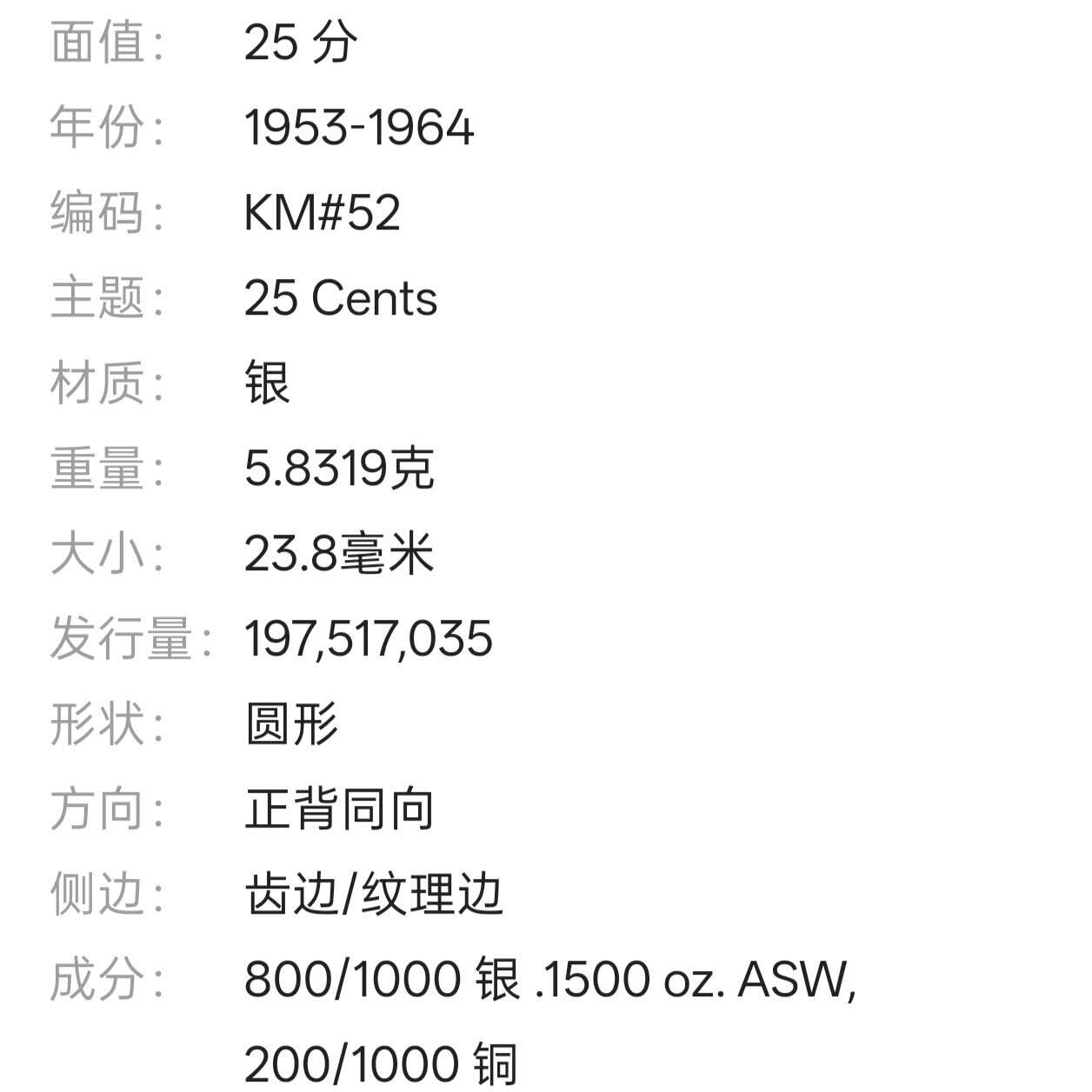 【春节前最后一拍，下一场3.3号】★第139加场★银币专场 不寄存，200包邮。不满200元，支付5元运费。《接受代拍 代送NGC评级》 34【无寄存】澳大利亚 1958年 25分 银币