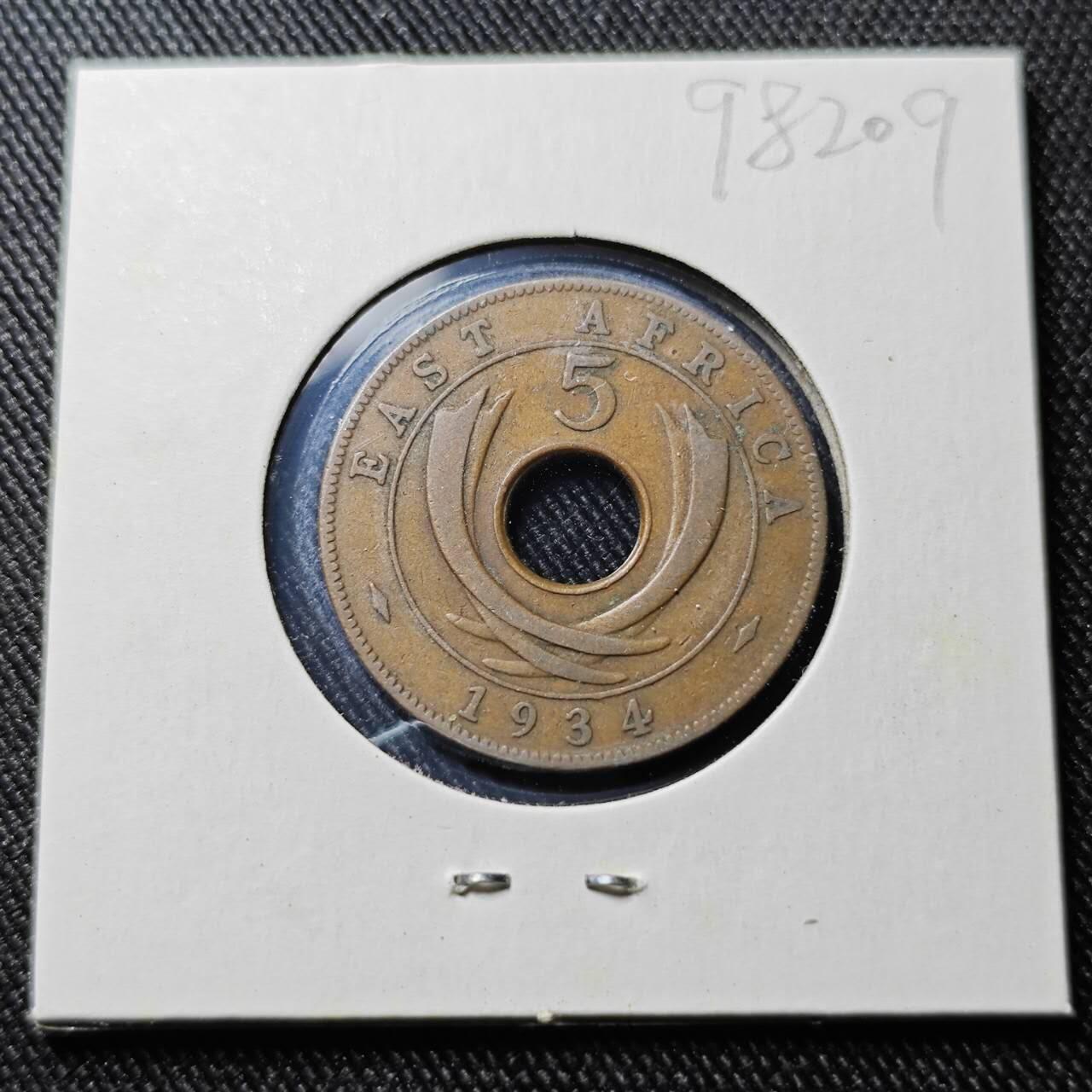 KK钱币收藏小铺  第398期 百期特拍（四拍之二） 2月预留时间 周末发货  1934英属东非乔五5分铜币