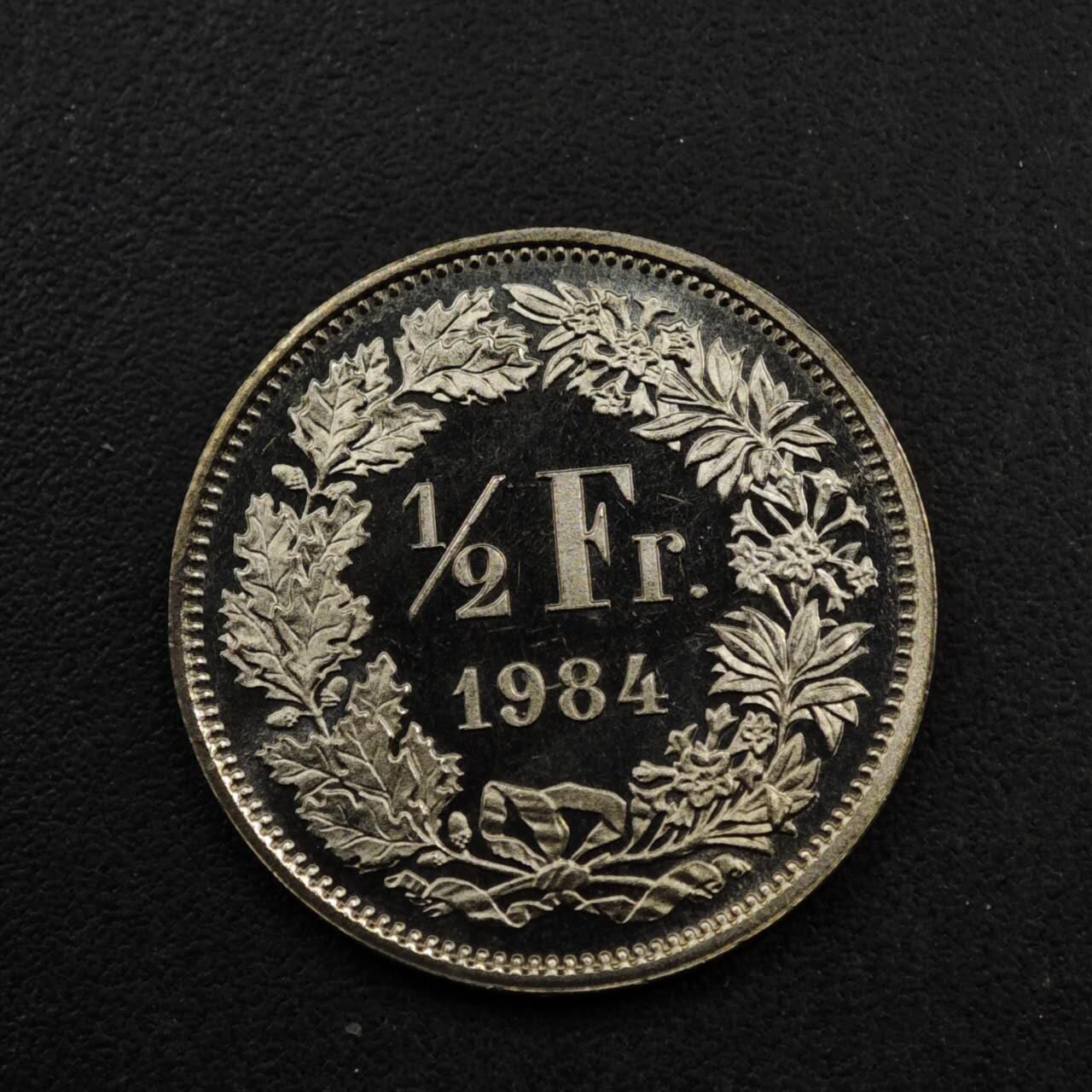 【淘币小摊】限时拍第八百五十八拍  散币场  满百包邮可预留两周  周一统一发货  瑞士1984年1/2法郎镍币