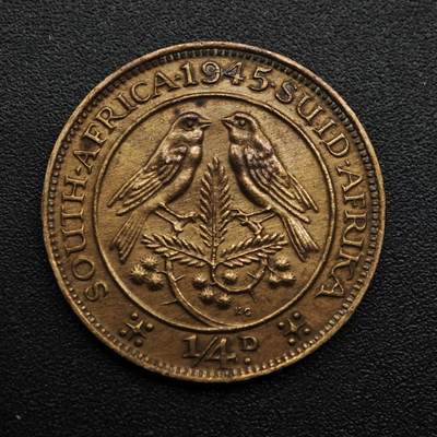 【淘币小摊】限时拍第八百六十拍  老铜币场  满百包邮可预留两周  周一统一发货  - 南非1945年乔治六世法新铜币