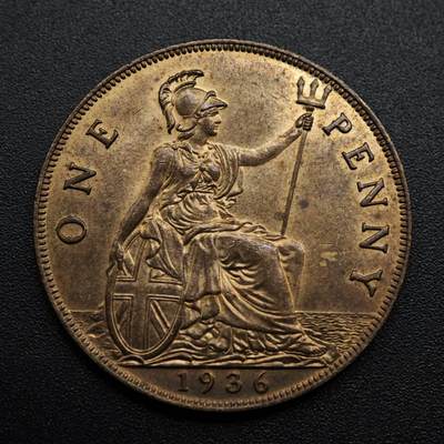 【淘币小摊】限时拍第八百六十拍  老铜币场  满百包邮可预留两周  周一统一发货  - 英国1936年乔治五世一便士铜币