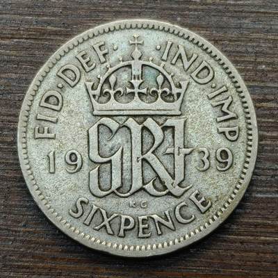 【春节前最后一拍，下一场3.3号】★第139加场★银币专场 不寄存，200包邮。不满200元，支付5元运费。《接受代拍 代送NGC评级》 - 89【无寄存】英国 1939年 6便士 银币