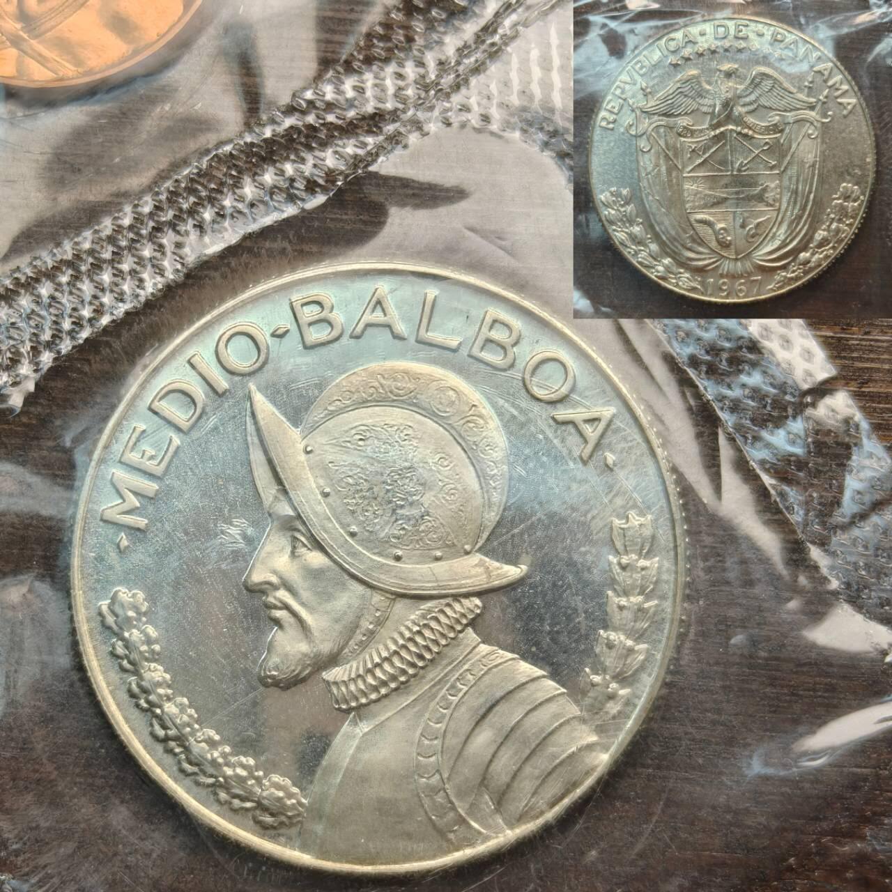 【春节前最后一拍，下一场3.3号】★第139加场★银币专场 不寄存，200包邮。不满200元，支付5元运费。《接受代拍 代送NGC评级》 144【无寄存】巴拿马硬币六枚 含两枚银币1/0.5巴波亚