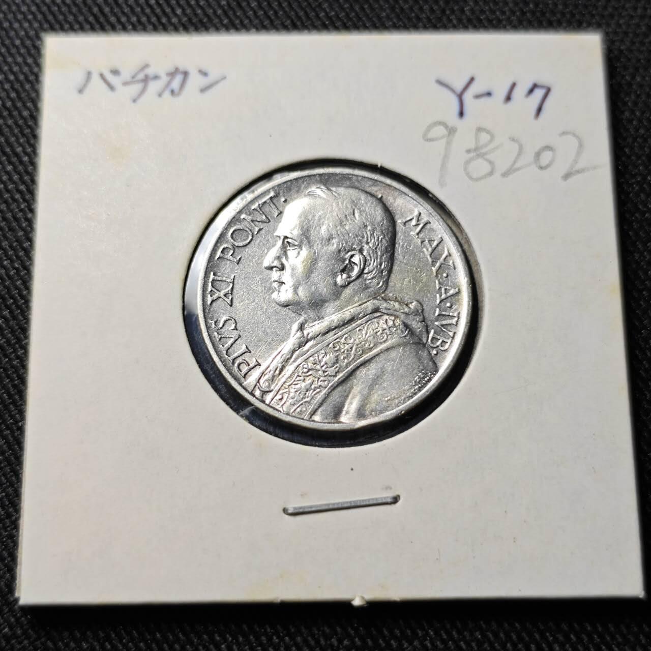 KK钱币收藏小铺  第398期 百期特拍（四拍之二） 2月预留时间 周末发货 1934梵蒂冈5里拉银币 纪念币