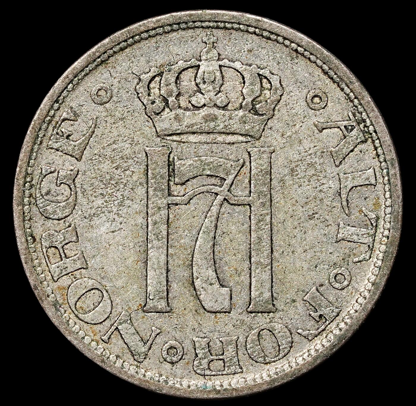 修遠堂世界钱币第103期 1909年挪威10欧尔银币，1.43g