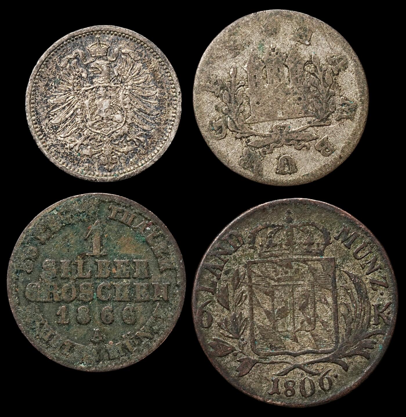 修遠堂世界钱币第103期 德国银币4枚，大部分含银不高，总重6.92g