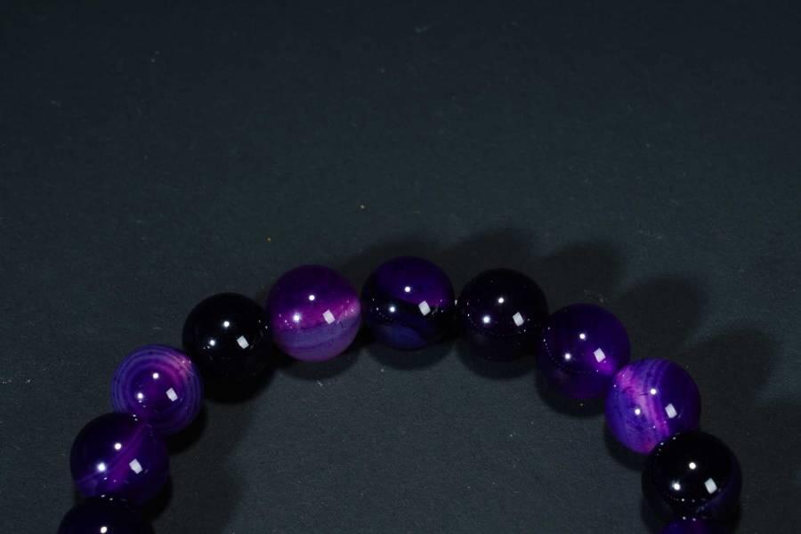 上海都达杂项专场十八（全场包邮） 天然紫玛瑙1.0圆珠手串 附鉴定证书