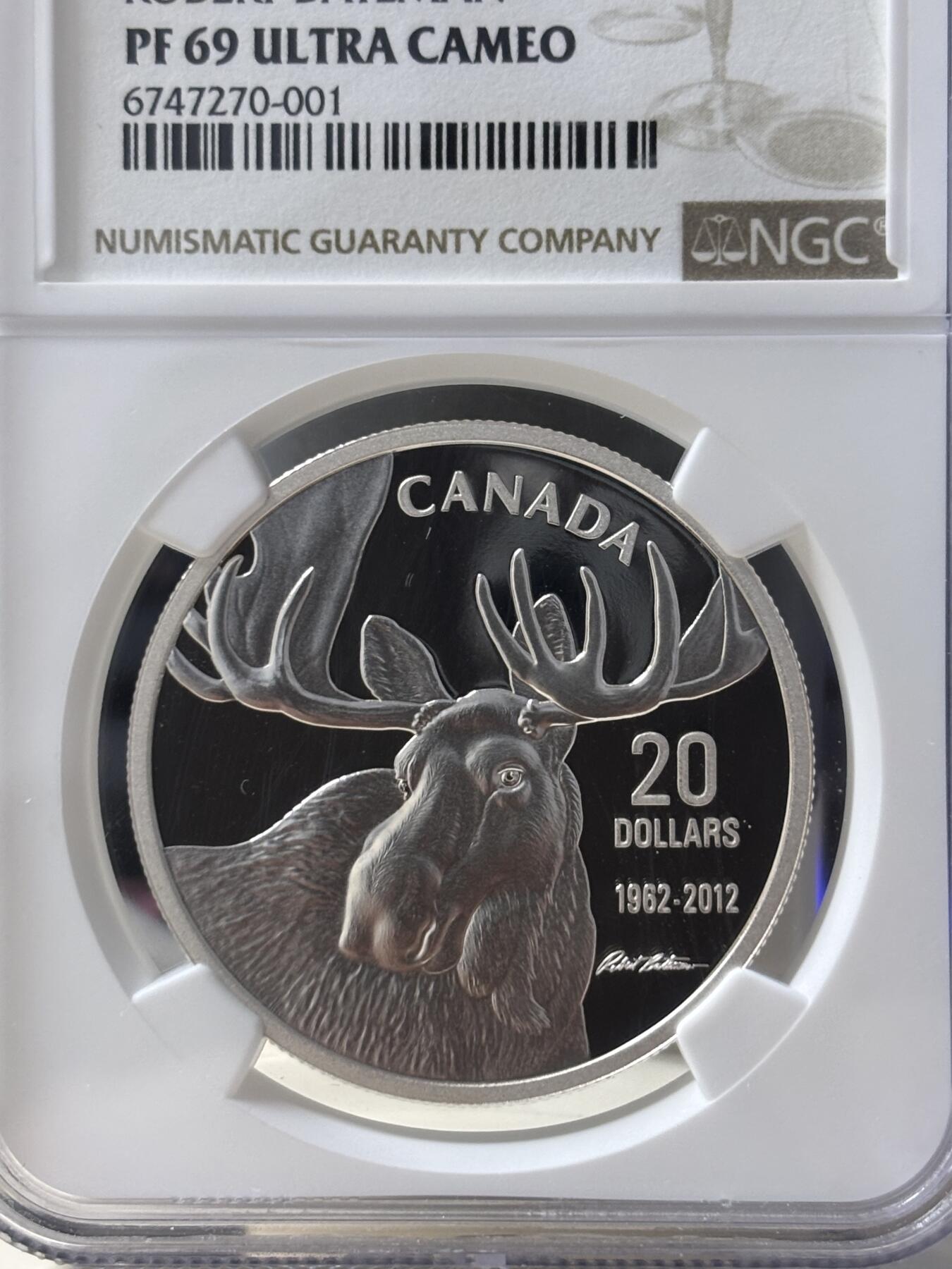 第190期拍卖 2012年加拿大驼鹿纪念银币NGC-PF69，  31.105g,999银