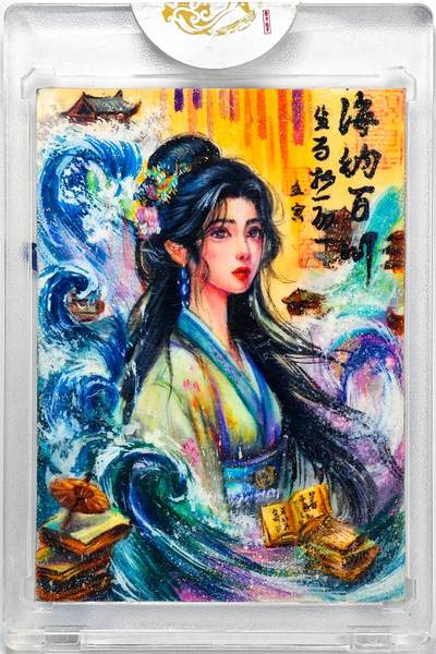 白泽拍卖卡牌手绘专场第32期（愿得长如此 年年物侯新） - 2025 挽月手绘卡 海纳百川  禾风亲签 卡砖封装