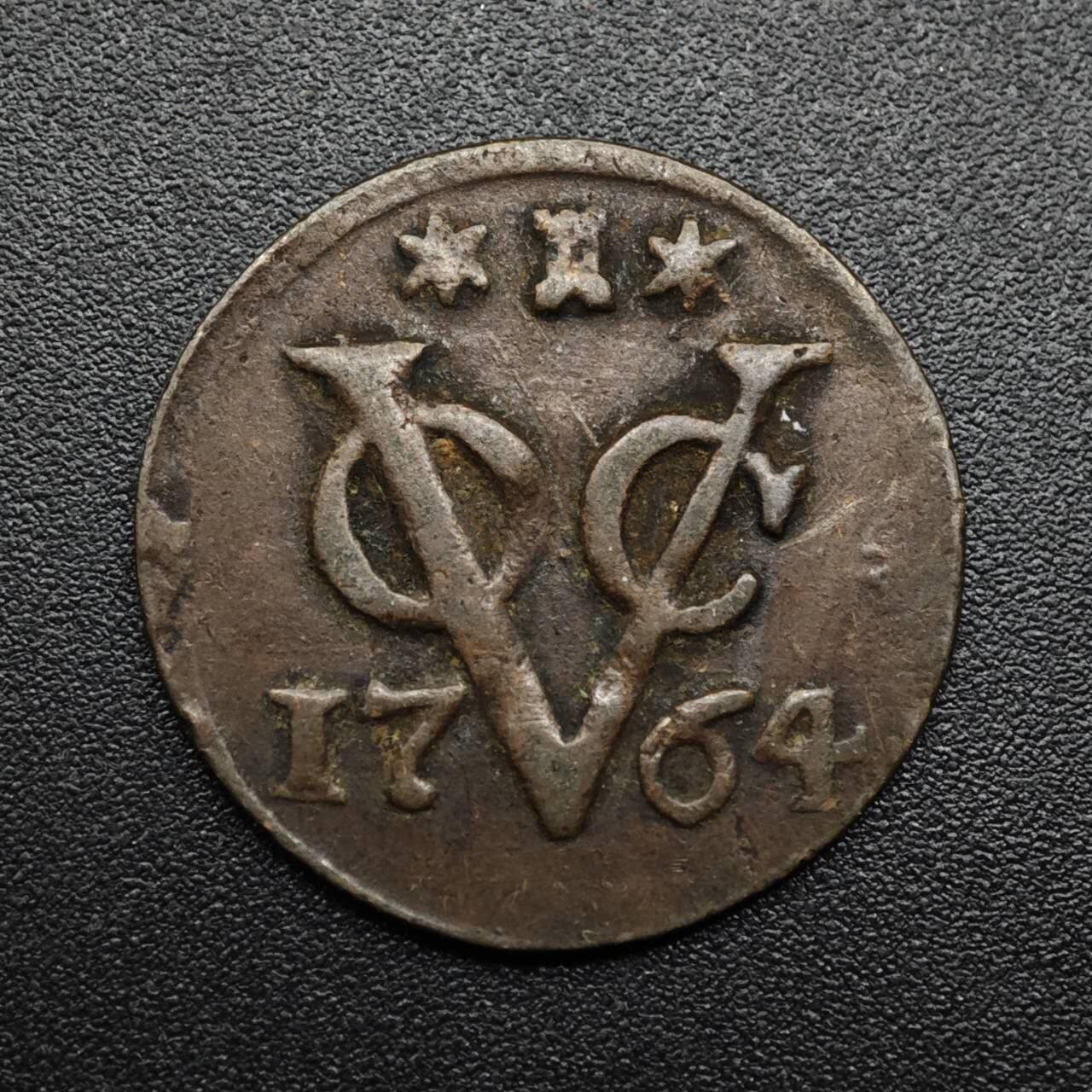 【淘币小摊】限时拍第八百六十拍  老铜币场  满百包邮可预留两周  周一统一发货  荷属东印度1764年铜币