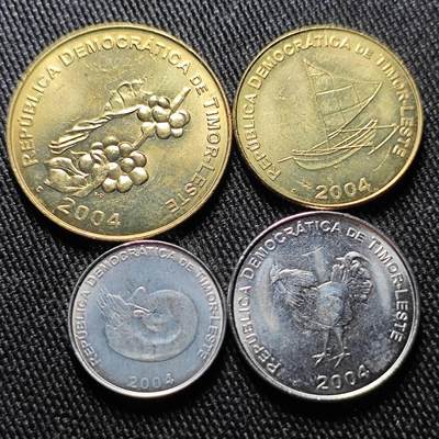 KK钱币收藏小铺  第398期 百期特拍（四拍之二） 2月预留时间 周末发货 - 2004 东帝汶大小面值清年一组