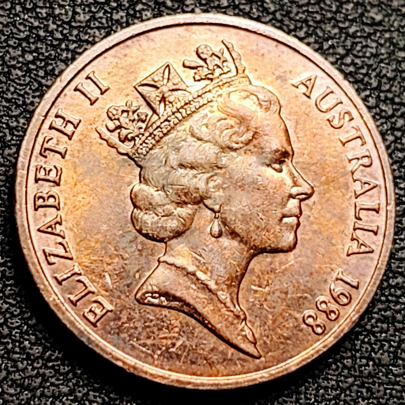 泉币菌-第180场- 精品福利场 1988澳大利亚2分 伞蜥蜴斗篷蜥21.5mm铜币