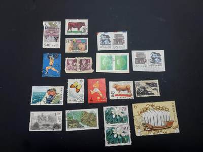 博彦收藏 TM  2月7日 8点邮票专场 全场包邮 - 纪特/JT等旧票剪片一组，部分有瑕疵