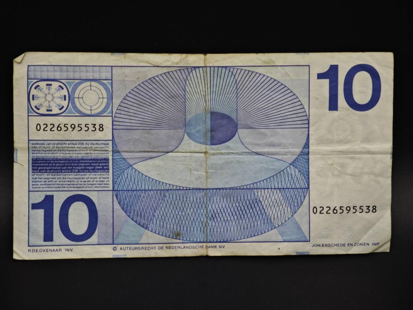 【淘币小摊】实时拍第八百五十九拍   无佣金福利纸币场   满百包邮可预留二周 每周一统一发货   荷兰10盾纸币【有折】