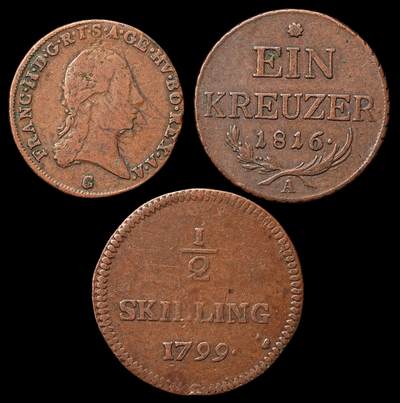 修遠堂世界钱币第103期 - 奥地利，瑞典老铜币3枚