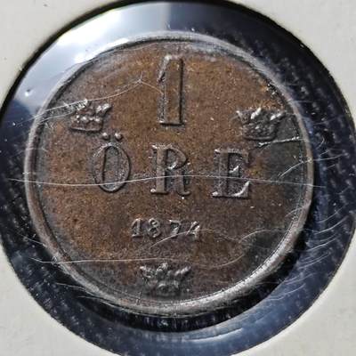 KK钱币收藏小铺  第398期 百期特拍（四拍之二） 2月预留时间 周末发货 -  1874瑞典1欧尔铜币