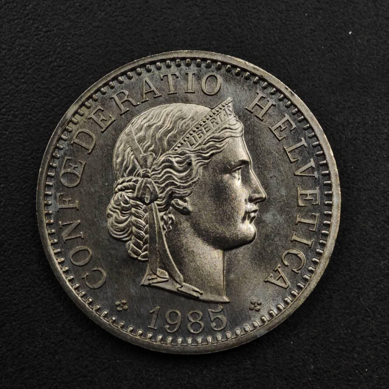 【淘币小摊】限时拍第八百五十八拍  散币场  满百包邮可预留两周  周一统一发货  瑞士1985年20分镍币