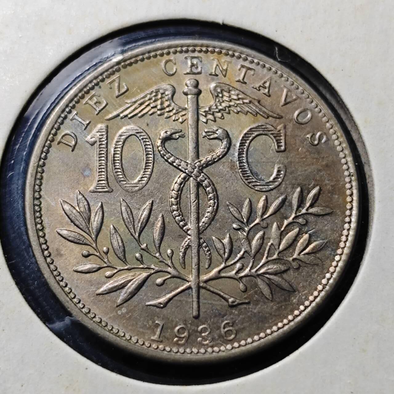 KK钱币收藏小铺  第398期 百期特拍（四拍之二） 2月预留时间 周末发货  1936玻利维亚10分镍币