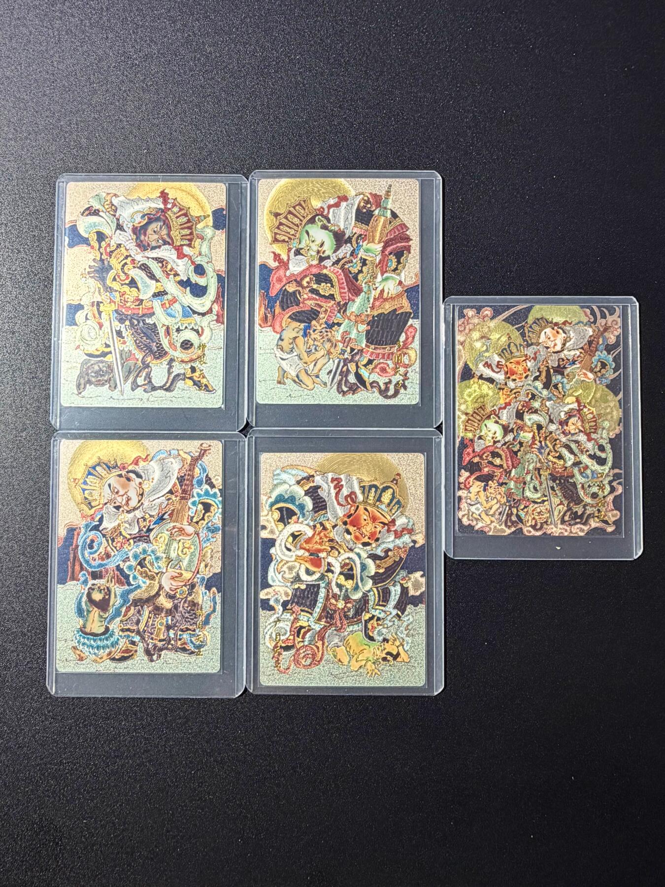 NO.23 好又多金牌大场，年前倒数第2期！每周一站式配齐，方便凑单！（周6晚8点截拍，卖家送拍0抽成！） 山河潮玩 心染 四大天王+合照 共5张粗闪，全新覆膜卡夹卡膜保护