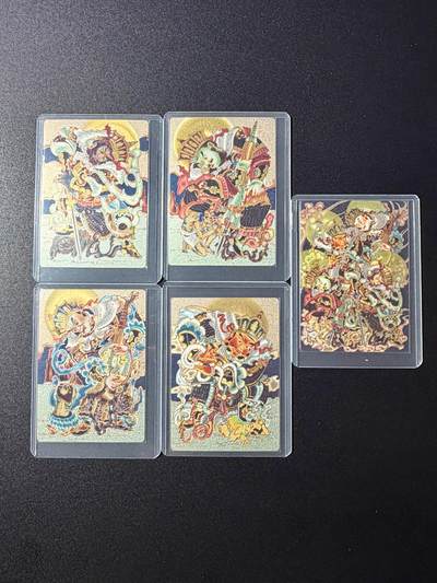 NO.23 好又多金牌大场，年前倒数第2期！每周一站式配齐，方便凑单！（周6晚8点截拍，卖家送拍0抽成！） - 山河潮玩 心染 四大天王+合照 共5张粗闪，全新覆膜卡夹卡膜保护