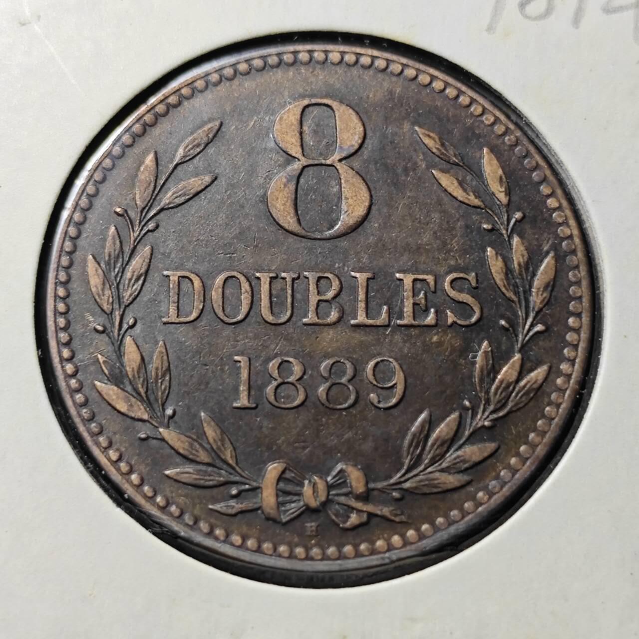 KK钱币收藏小铺  第398期 百期特拍（四拍之二） 2月预留时间 周末发货  1889根西8道布铜币