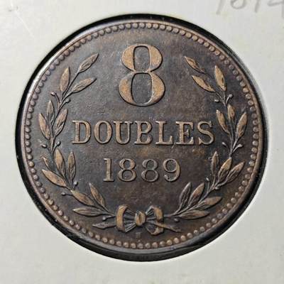 KK钱币收藏小铺  第398期 百期特拍（四拍之二） 2月预留时间 周末发货 -  1889根西8道布铜币