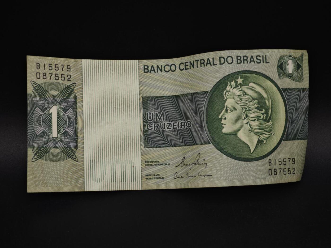 【淘币小摊】实时拍第八百五十九拍   无佣金福利纸币场   满百包邮可预留二周 每周一统一发货   巴西1克鲁塞罗纸币【有折】