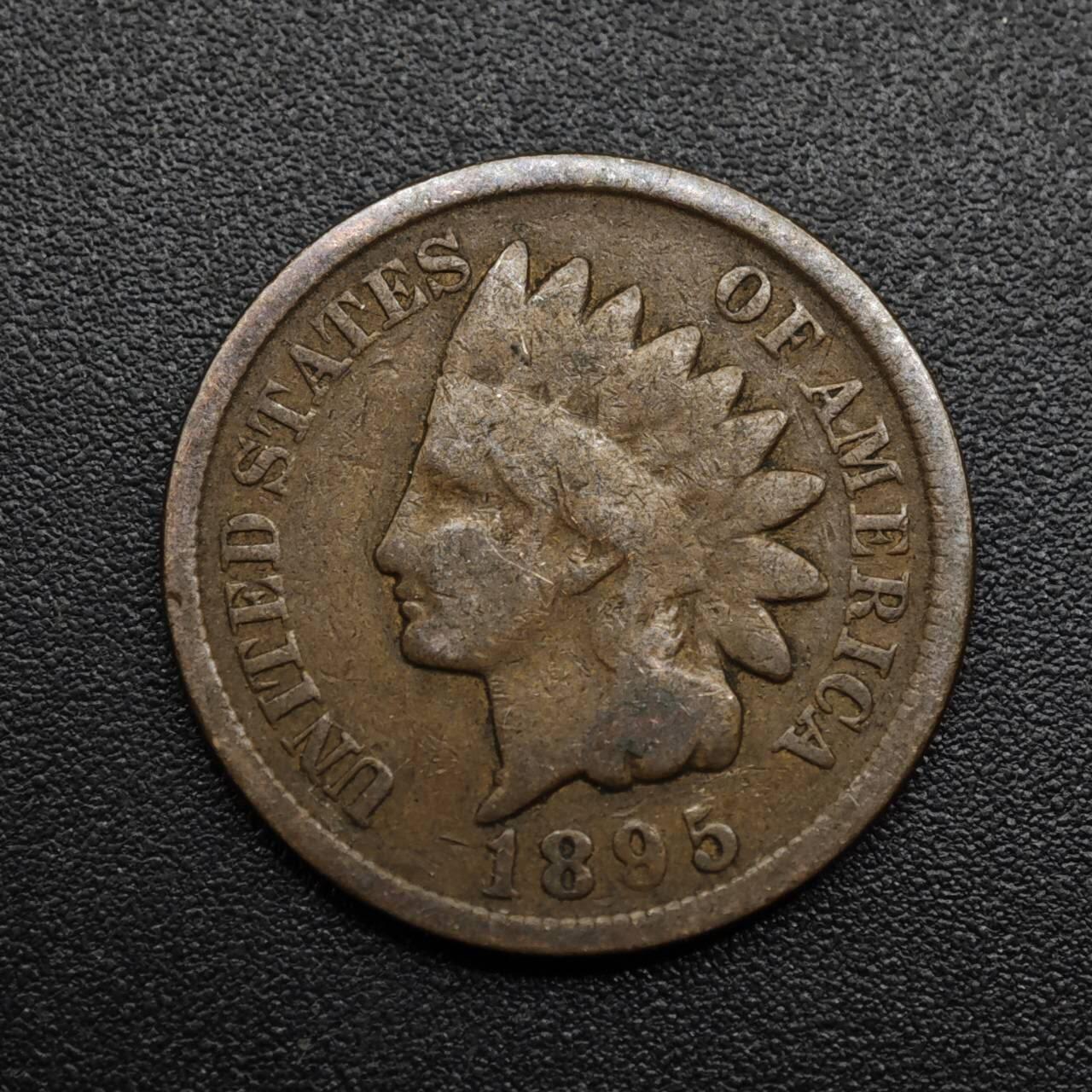 【淘币小摊】限时拍第八百六十拍  老铜币场  满百包邮可预留两周  周一统一发货  美国1895年印第安一分铜币