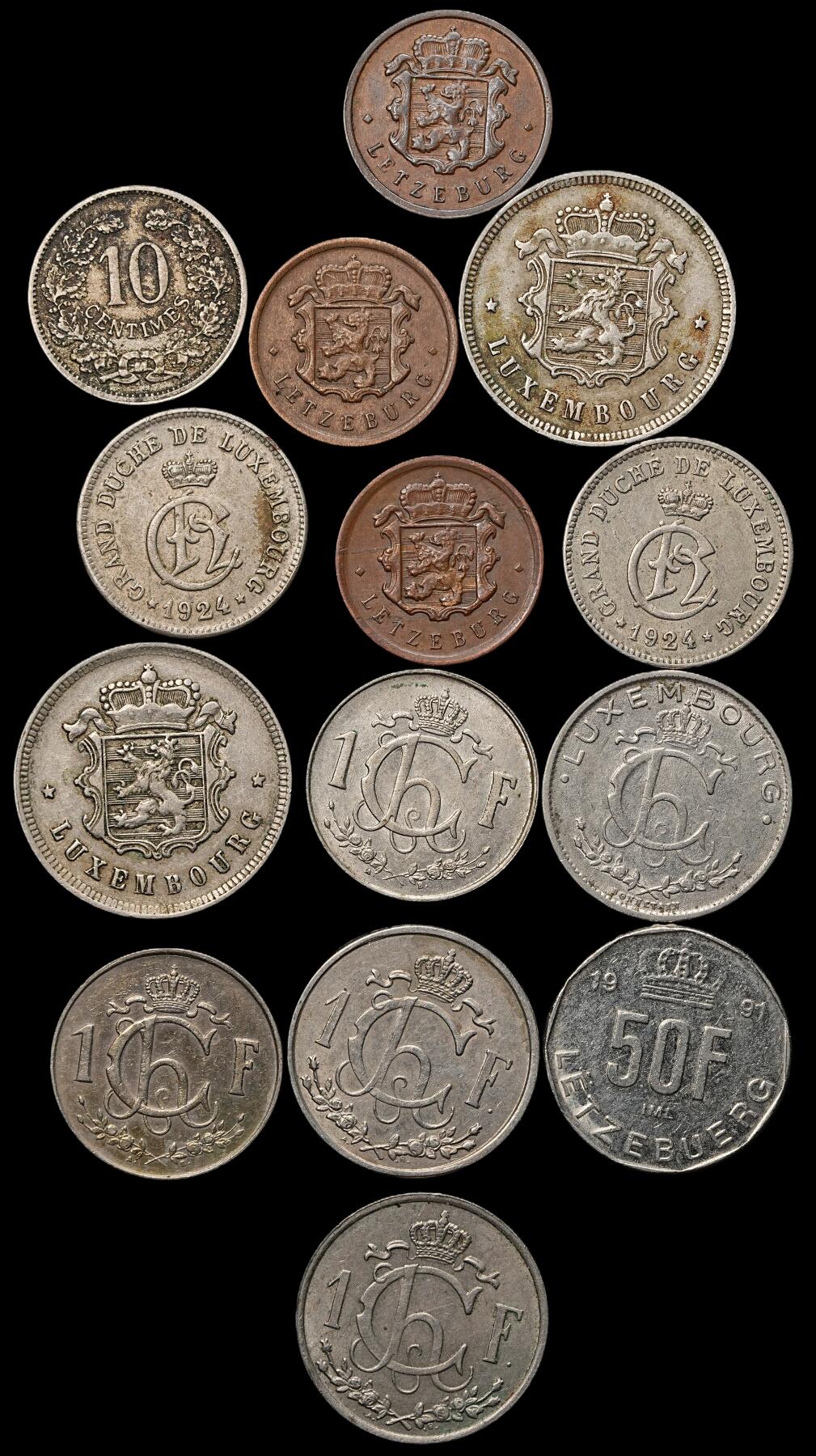 修遠堂世界钱币第103期 卢森堡旧钱币 第一组