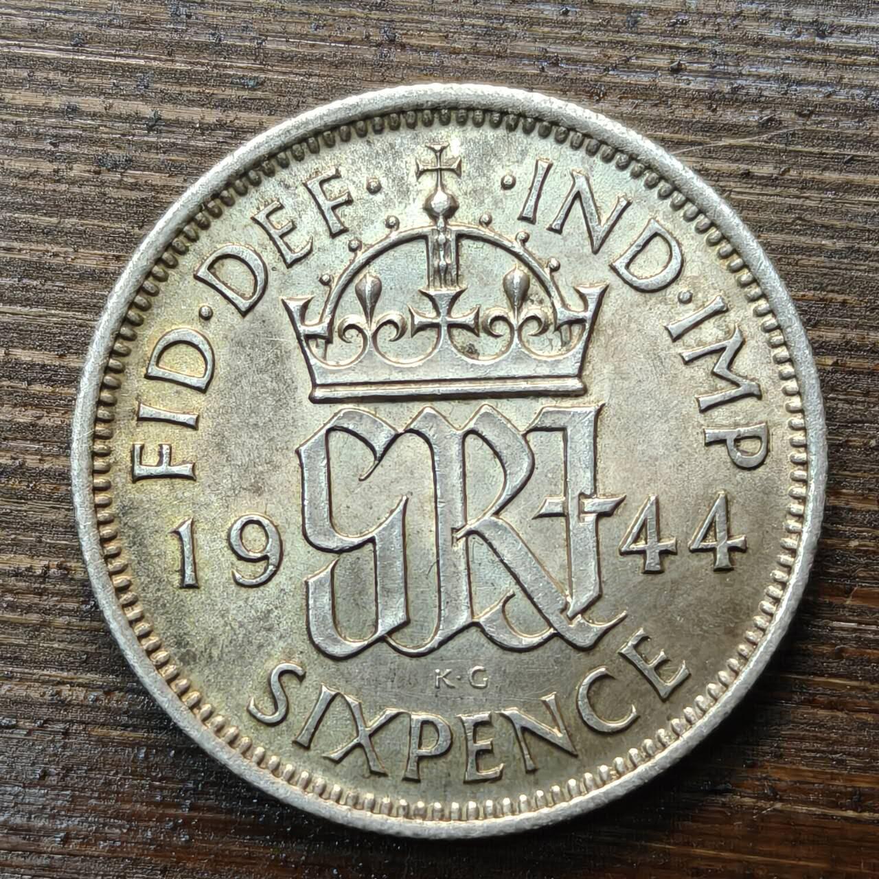 【春节前最后一拍，下一场3.3号】★第139加场★银币专场 不寄存，200包邮。不满200元，支付5元运费。《接受代拍 代送NGC评级》 105【无寄存】英国 1944 6便士 银币 