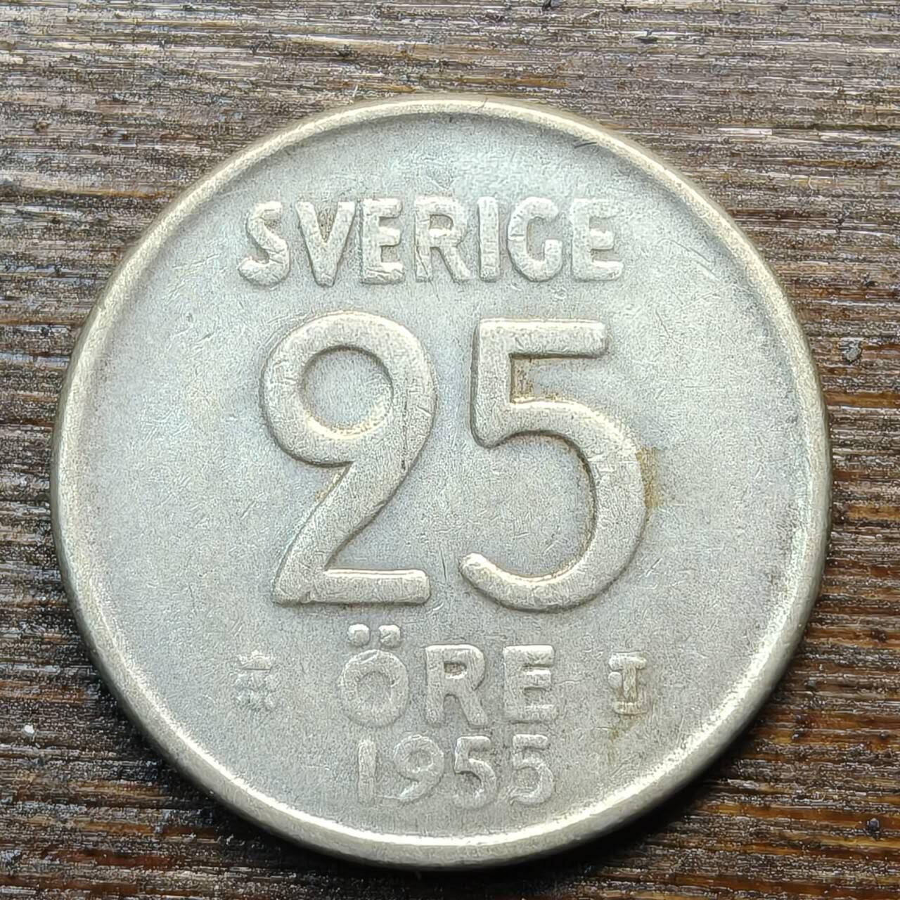 【春节前最后一拍，下一场3.3号】★第139加场★银币专场 不寄存，200包邮。不满200元，支付5元运费。《接受代拍 代送NGC评级》 54【无寄存】瑞典 1955年 25分 银币