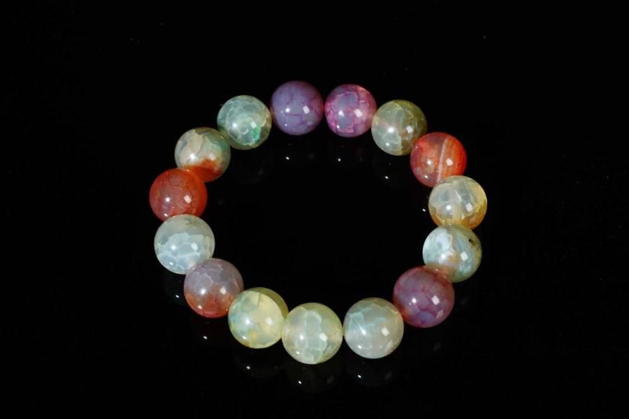 上海都达杂项专场十八（全场包邮） 天然糖果色玛瑙手串 附鉴定证书