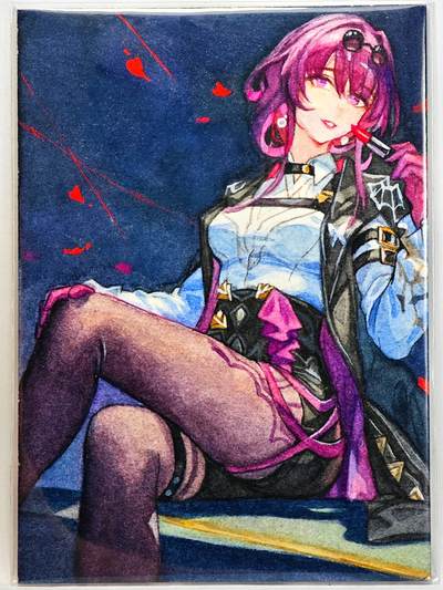 白泽拍卖卡牌手绘专场第32期（愿得长如此 年年物侯新） - 2025 黑石手绘卡 潮流唇锋  望云山亲签