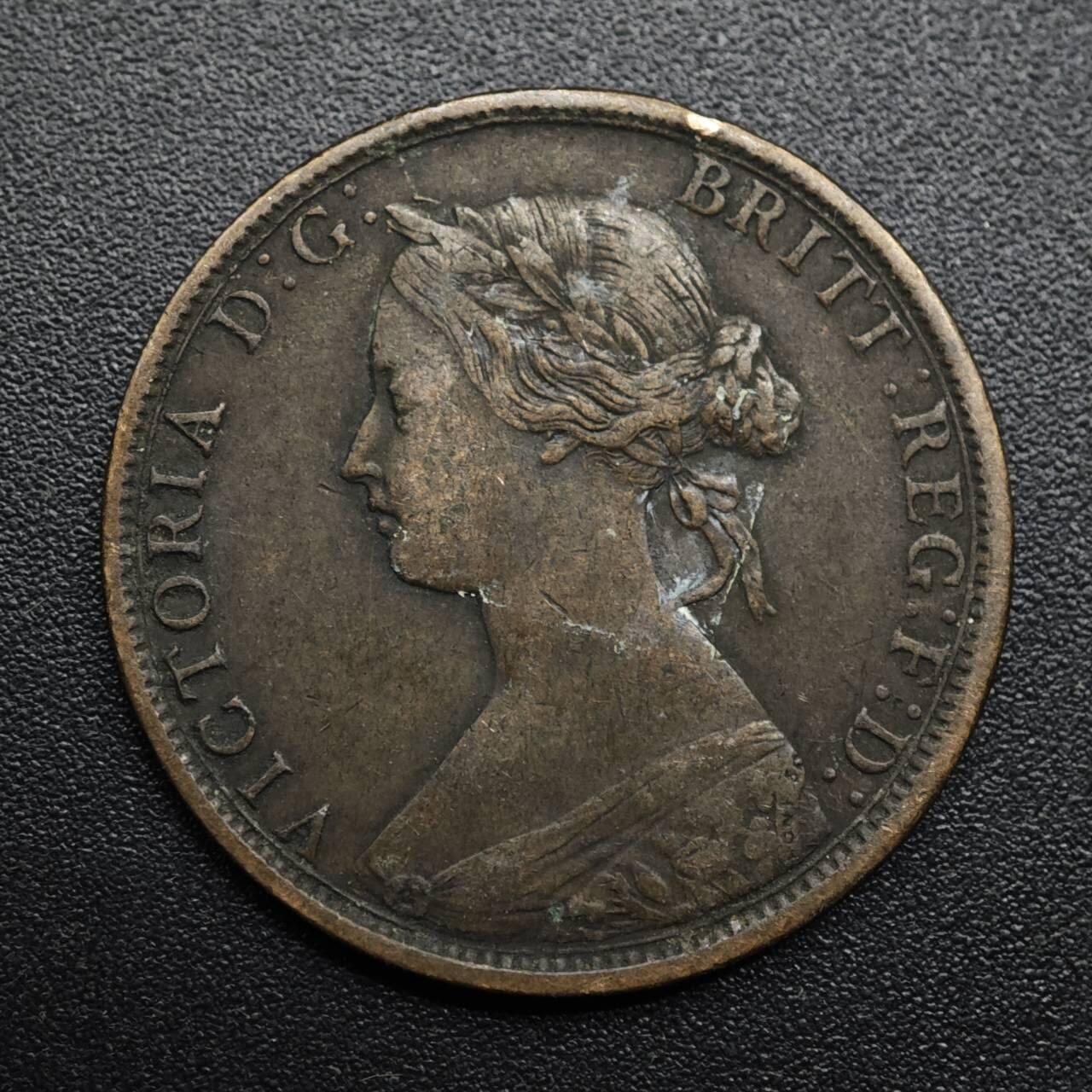 【淘币小摊】限时拍第八百六十拍  老铜币场  满百包邮可预留两周  周一统一发货  新斯科舍1864年维多利亚一分铜币