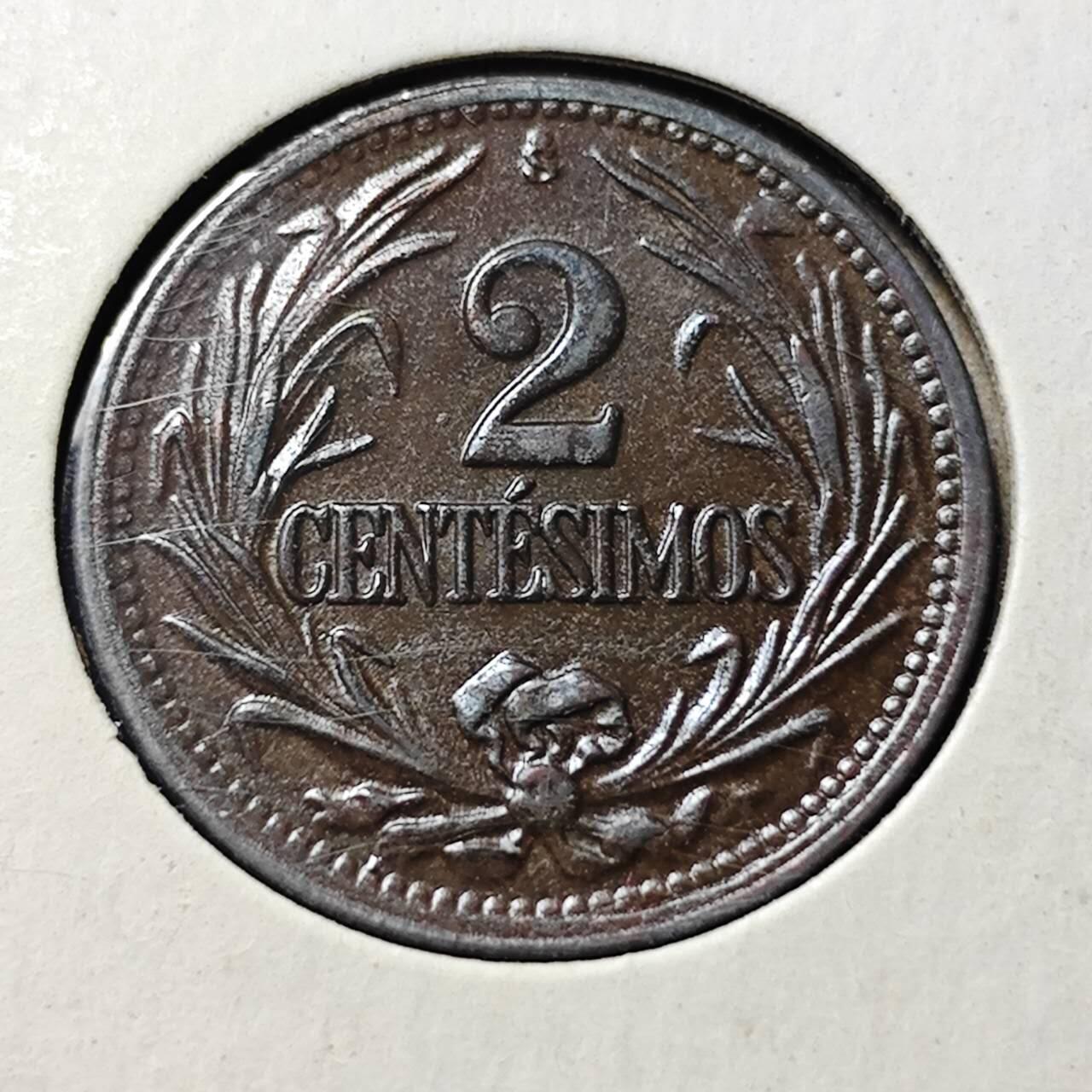 KK钱币收藏小铺  第398期 百期特拍（四拍之二） 2月预留时间 周末发货  1951乌拉圭2分铜币 此版末年