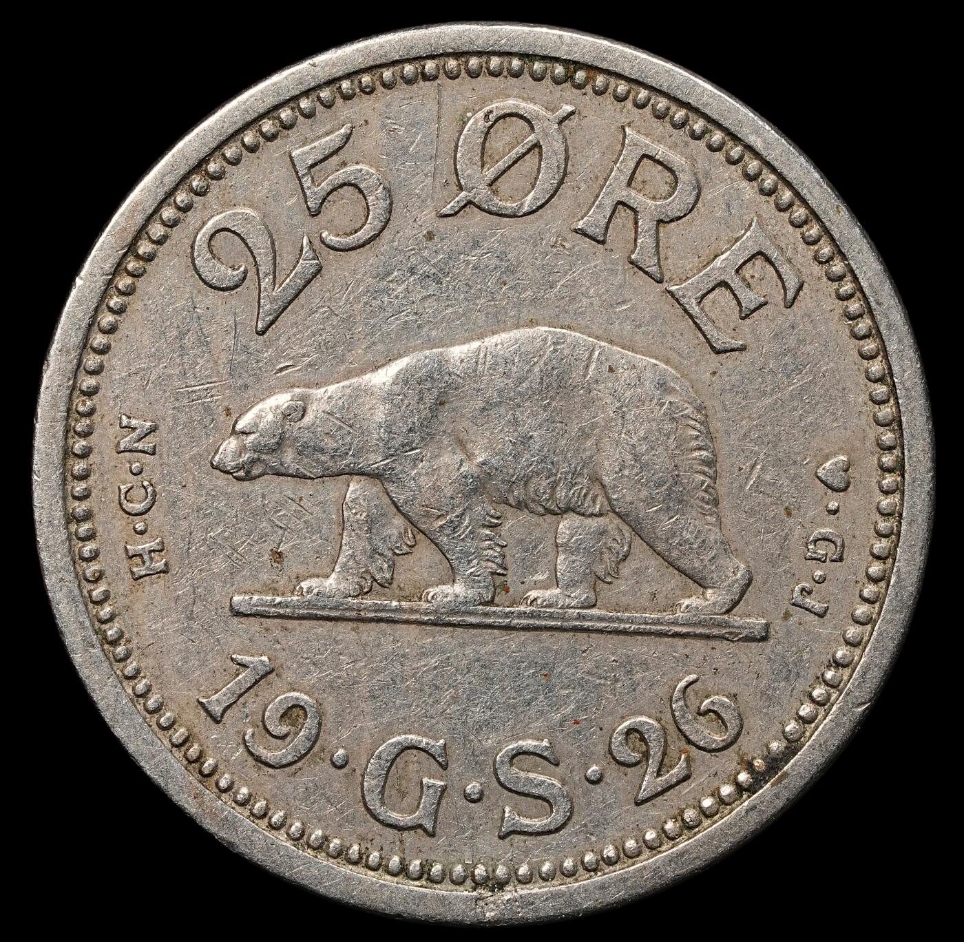 修遠堂世界钱币第103期 1926年格陵兰25欧尔