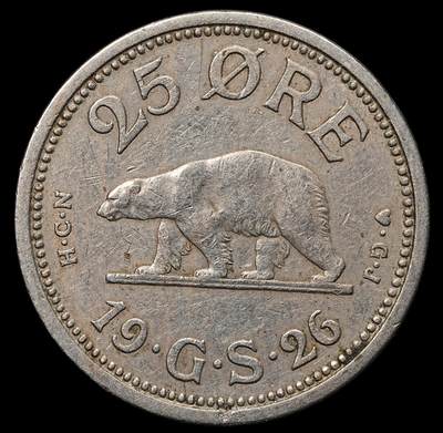 修遠堂世界钱币第103期 - 1926年格陵兰25欧尔
