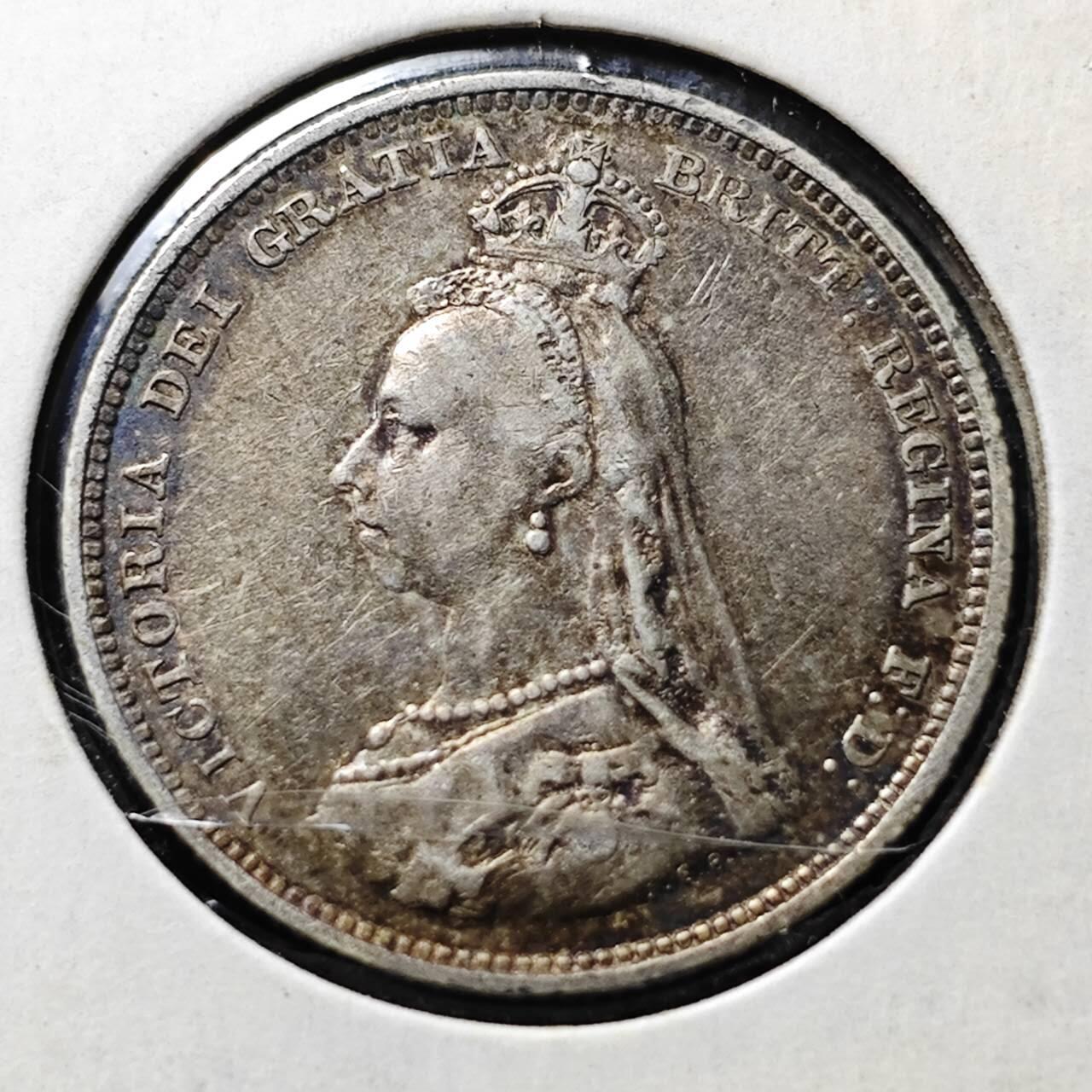 KK钱币收藏小铺  第398期 百期特拍（四拍之二） 2月预留时间 周末发货  1887英国维多利亚女王1先令银币