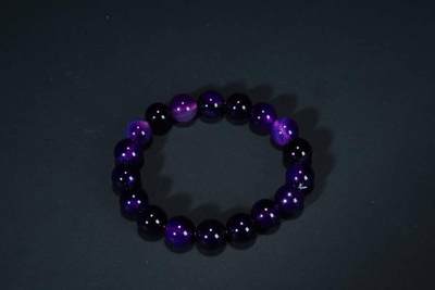 上海都达杂项专场十八（全场包邮） - 天然紫玛瑙1.0圆珠手串 附鉴定证书