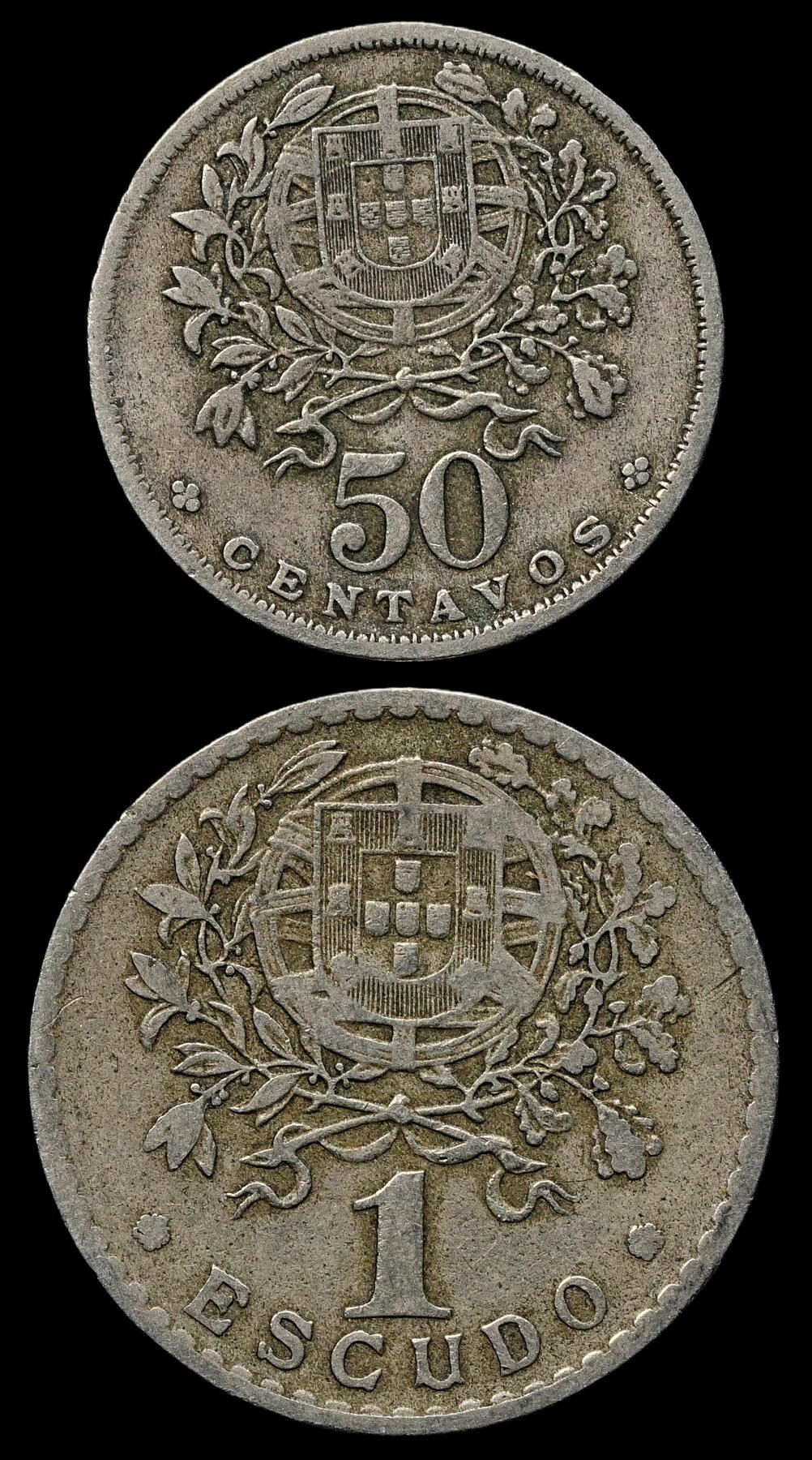 修遠堂世界钱币第103期 少见年份葡萄牙旧硬币两枚