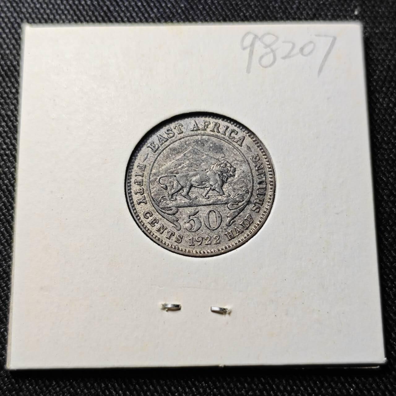 KK钱币收藏小铺  第398期 百期特拍（四拍之二） 2月预留时间 周末发货  1922英属东非乔五50分银币