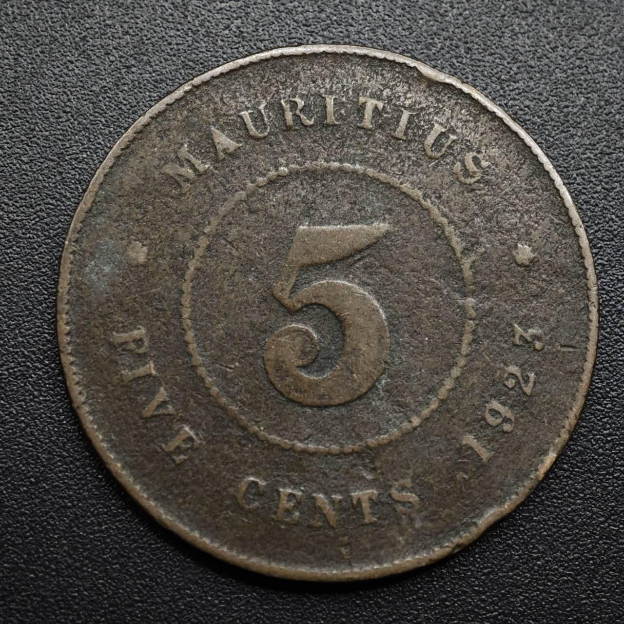【淘币小摊】限时拍第八百六十拍  老铜币场  满百包邮可预留两周  周一统一发货  毛里求斯1923年乔治五世5分铜币